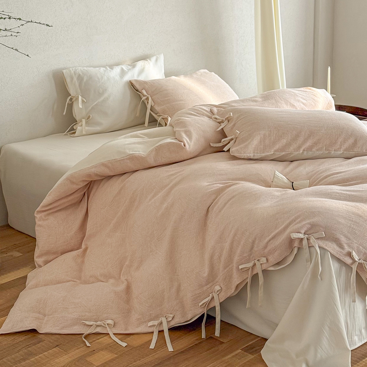 91家纺网 家纺一手货源 找家纺 （总）华超针织 2026新款全棉三层纱提花四件套