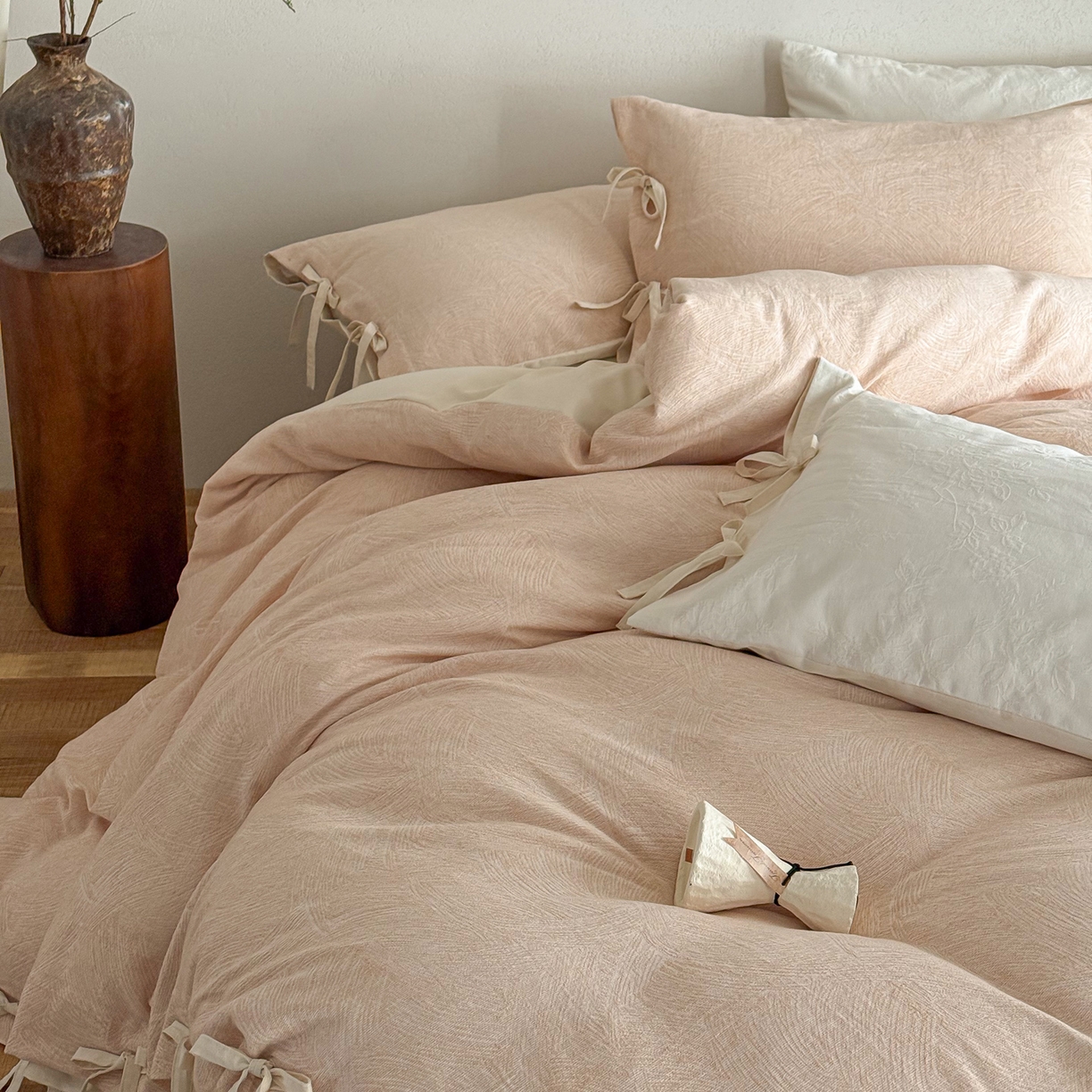 91家纺网 家纺一手货源 找家纺 （总）华超针织 2026新款全棉三层纱提花四件套