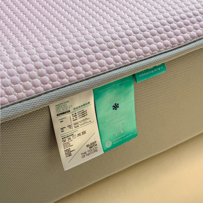 91家纺网 家纺一手货源 找家纺 凯罗 2026新款华夫格凉泡泡绣花凉席席子-床笠款 乐享狂嗨-紫