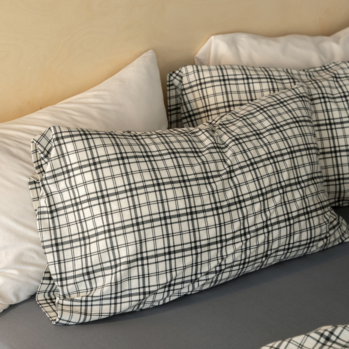 91家纺网 家纺一手货源 找家纺 （总）华超针织 2026新款全棉天竺棉针织格子印花四件套