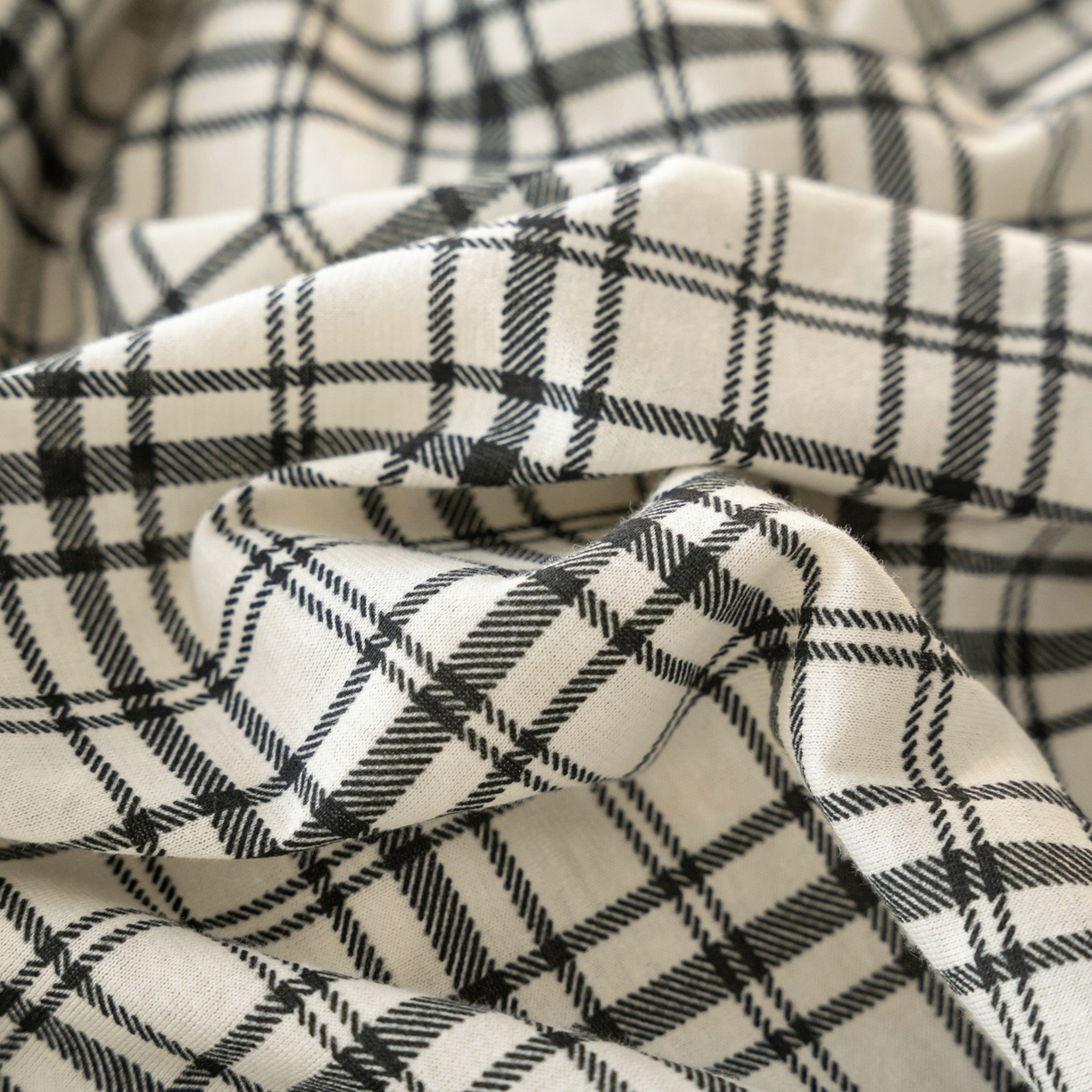 91家纺网 家纺一手货源 找家纺 （总）华超针织 2026新款全棉天竺棉针织格子印花四件套