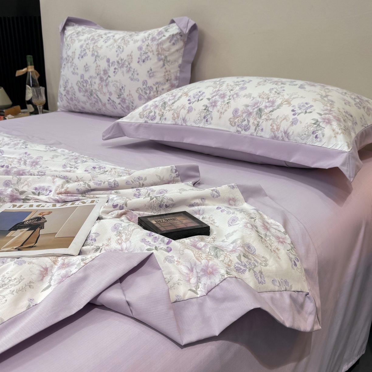 91家纺网 家纺一手货源 找家纺 归属 2026新款凉感天丝棉夏被夏凉被空调被夏被四件套系列 佳期紫