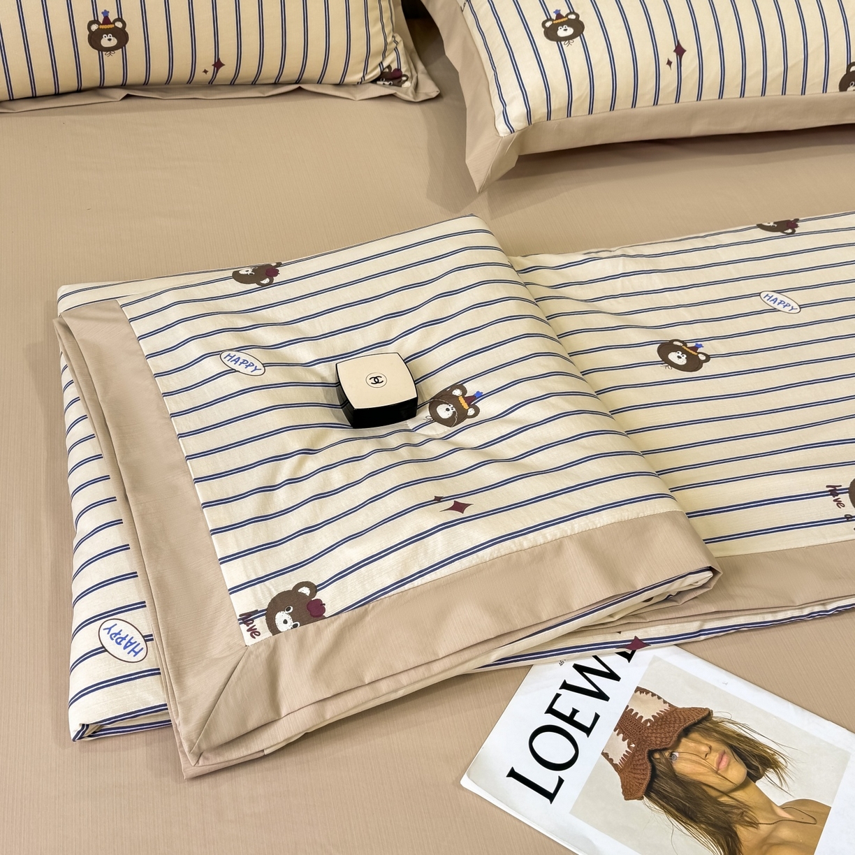 归属 2026新款凉感天丝棉夏被夏凉被空调被夏被四件套系列 开心熊