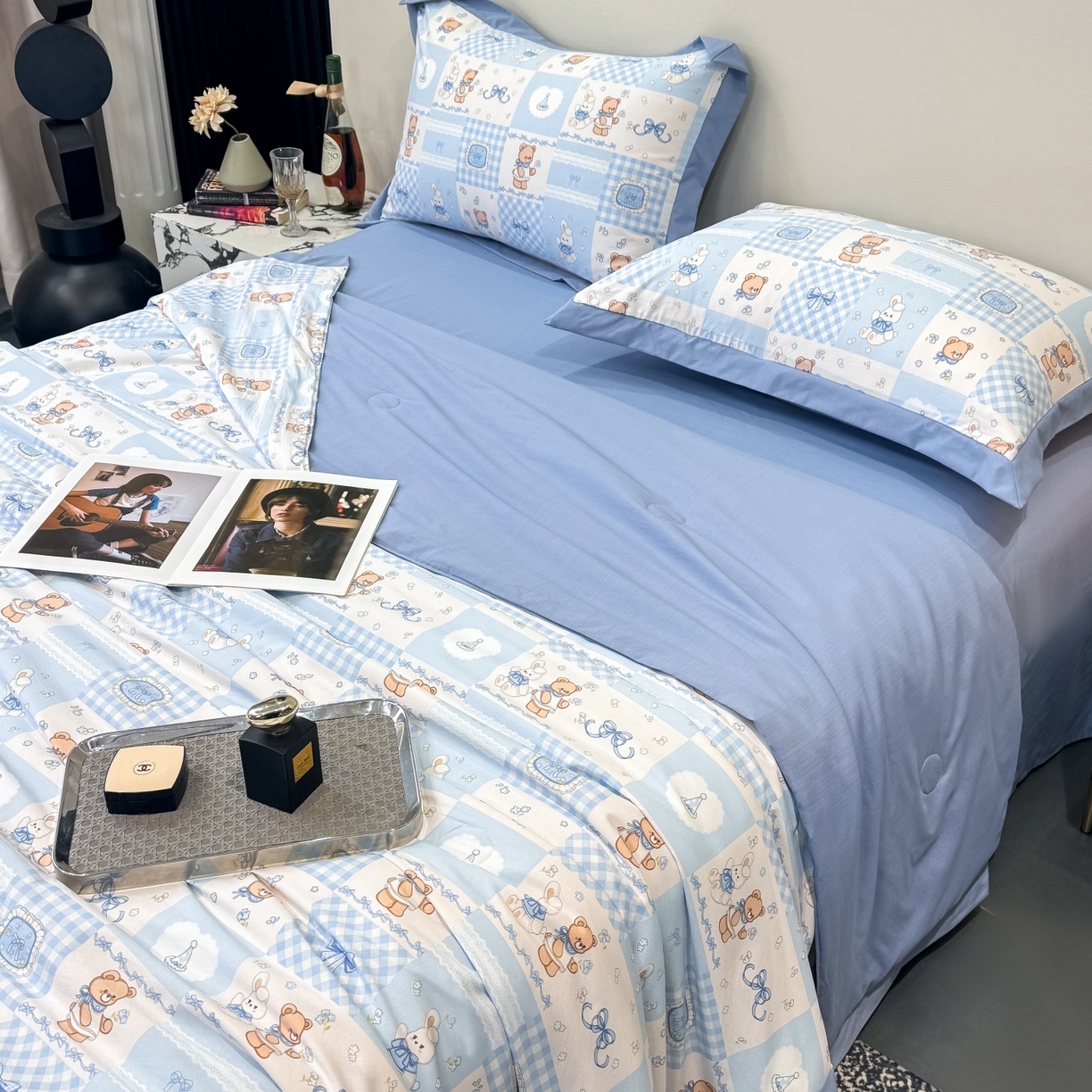 91家纺网 家纺一手货源 找家纺 归属 2026新款凉感天丝棉夏被夏凉被空调被夏被四件套系列 礼物熊