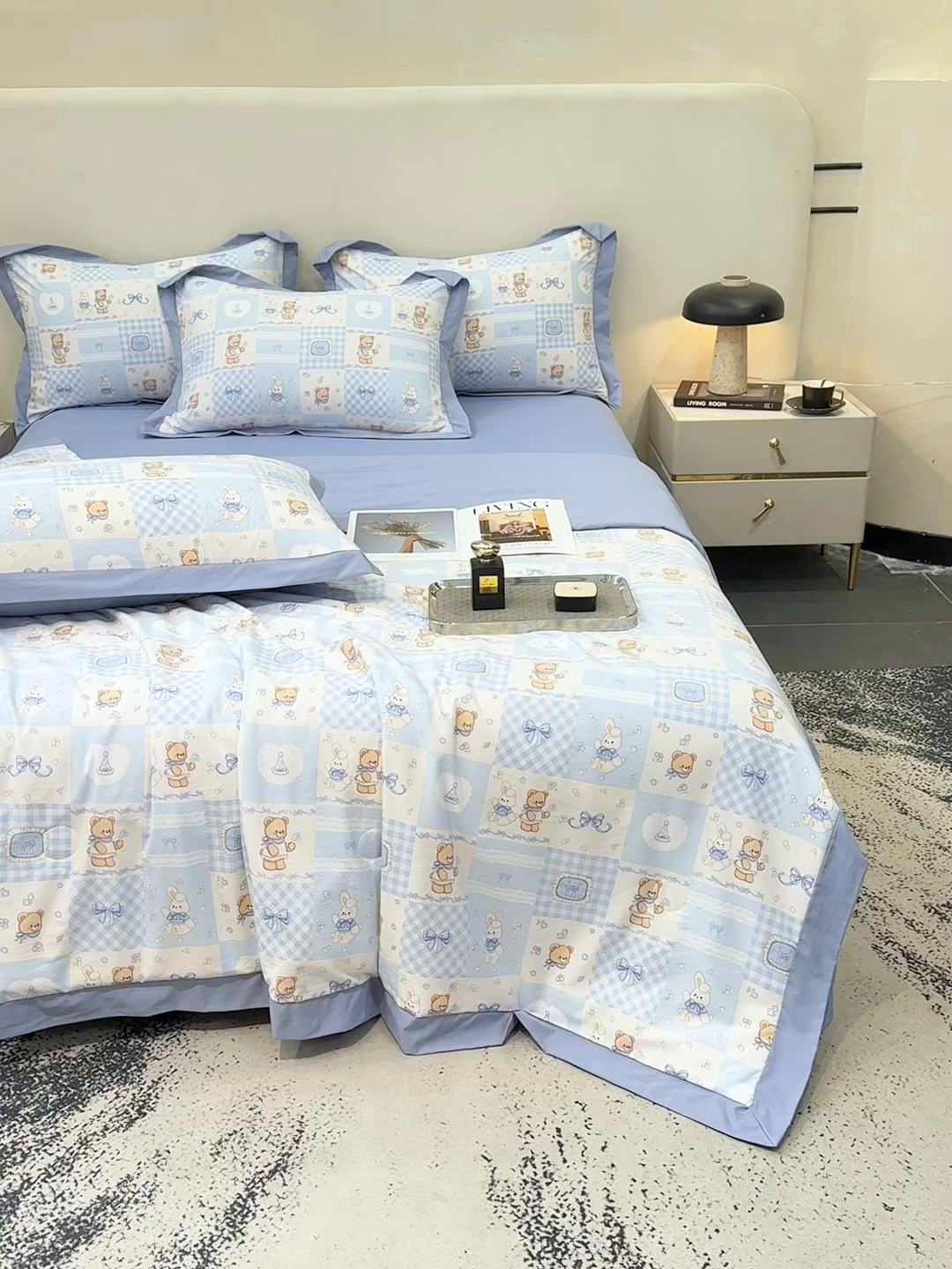 91家纺网 家纺一手货源 找家纺 归属 2026新款凉感天丝棉夏被夏凉被空调被夏被四件套系列 礼物熊