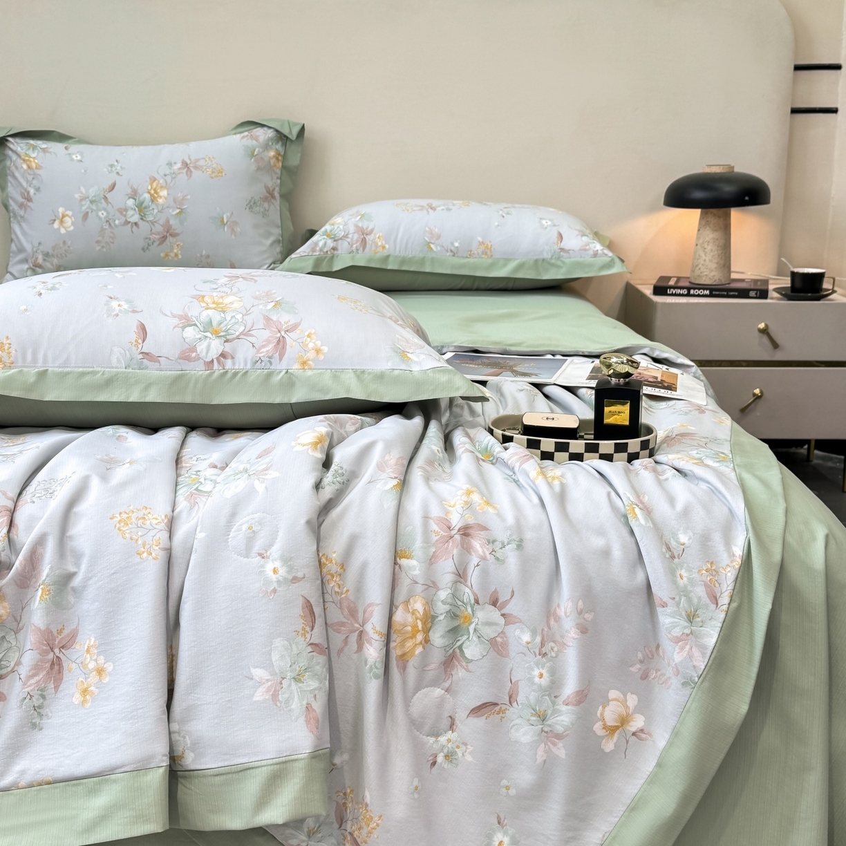 91家纺网 家纺一手货源 找家纺 归属 2026新款凉感天丝棉夏被夏凉被空调被夏被四件套系列 青禾花