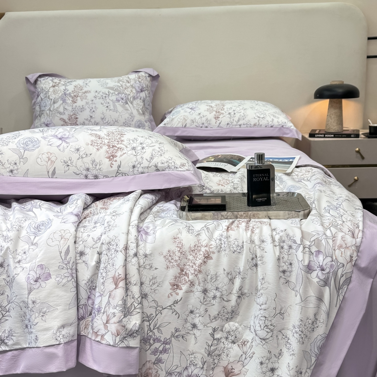 91家纺网 家纺一手货源 找家纺 归属 2026新款凉感天丝棉夏被夏凉被空调被夏被四件套系列 盛夏紫