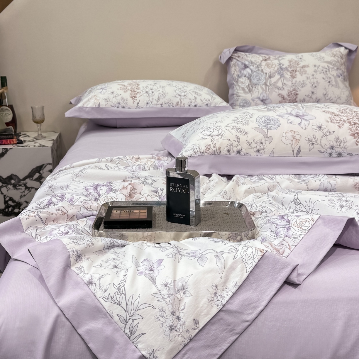 91家纺网 家纺一手货源 找家纺 归属 2026新款凉感天丝棉夏被夏凉被空调被夏被四件套系列 盛夏紫