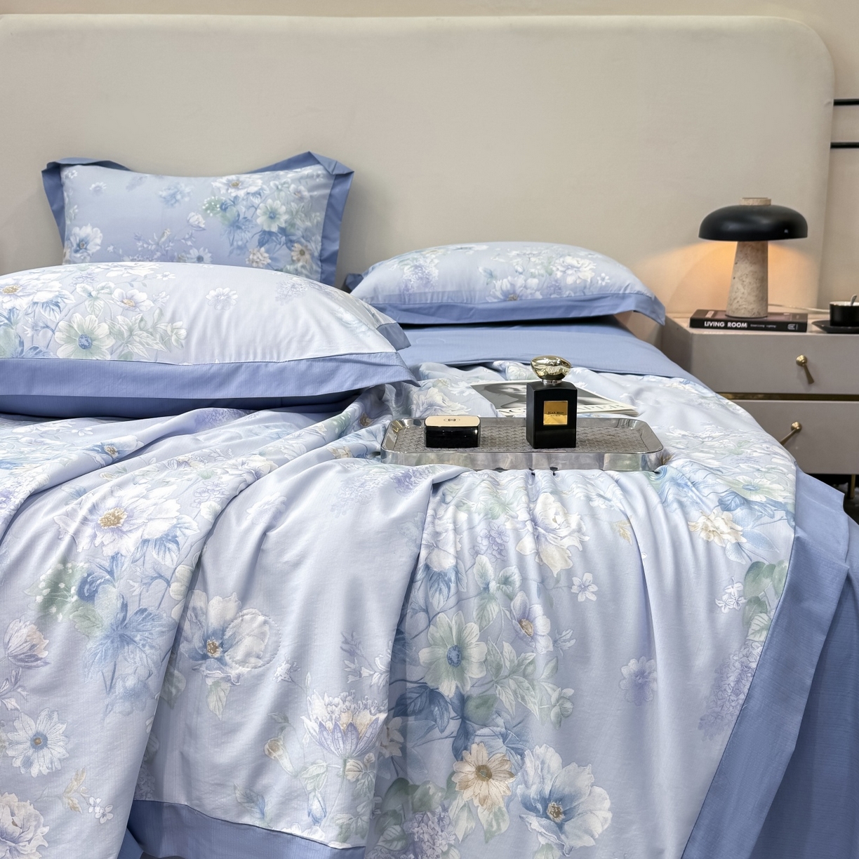 91家纺网 家纺一手货源 找家纺 归属 2026新款凉感天丝棉夏被夏凉被空调被夏被四件套系列 水韵紫