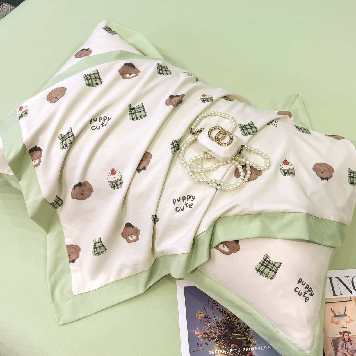 91家纺网 家纺一手货源 找家纺 归属 2026新款凉感天丝棉夏被夏凉被空调被夏被四件套系列 甜点熊