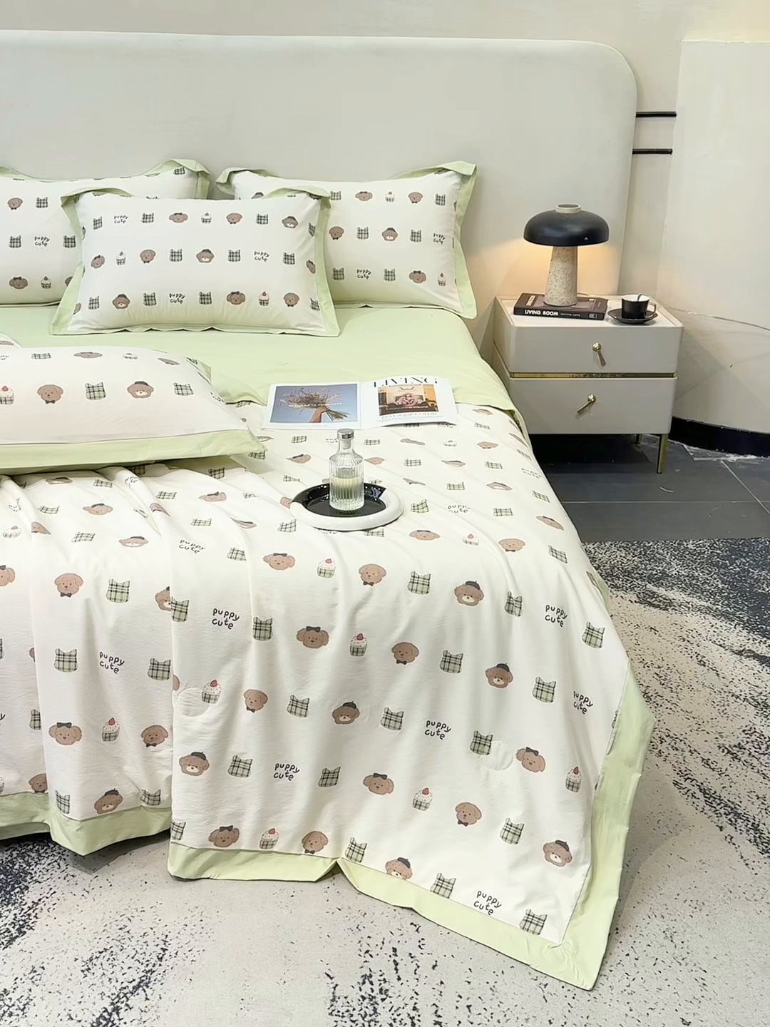 91家纺网 家纺一手货源 找家纺 归属 2026新款凉感天丝棉夏被夏凉被空调被夏被四件套系列 甜点熊