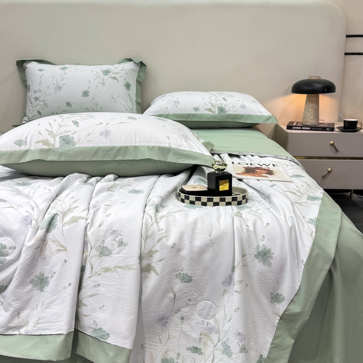 91家纺网 家纺一手货源 找家纺 归属 2026新款凉感天丝棉夏被夏凉被空调被夏被四件套系列 温岚绿