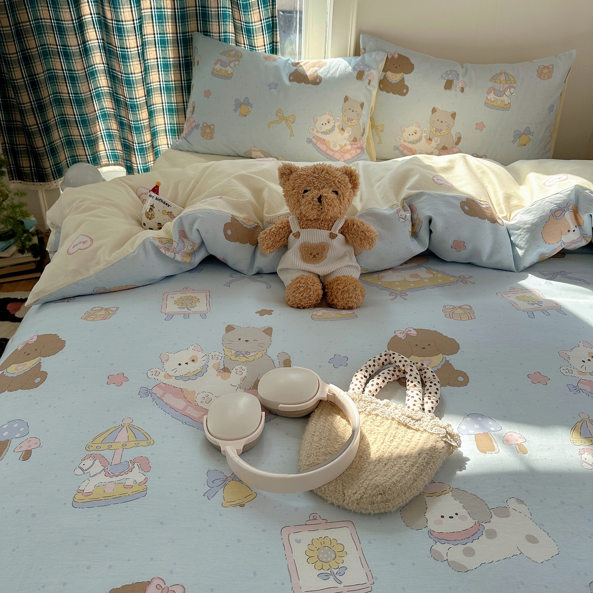 91家纺网 家纺一手货源 找家纺 （总）六巷胡同 2026新款INS减龄可爱风卡通40支13070全棉四件套（第三系列）