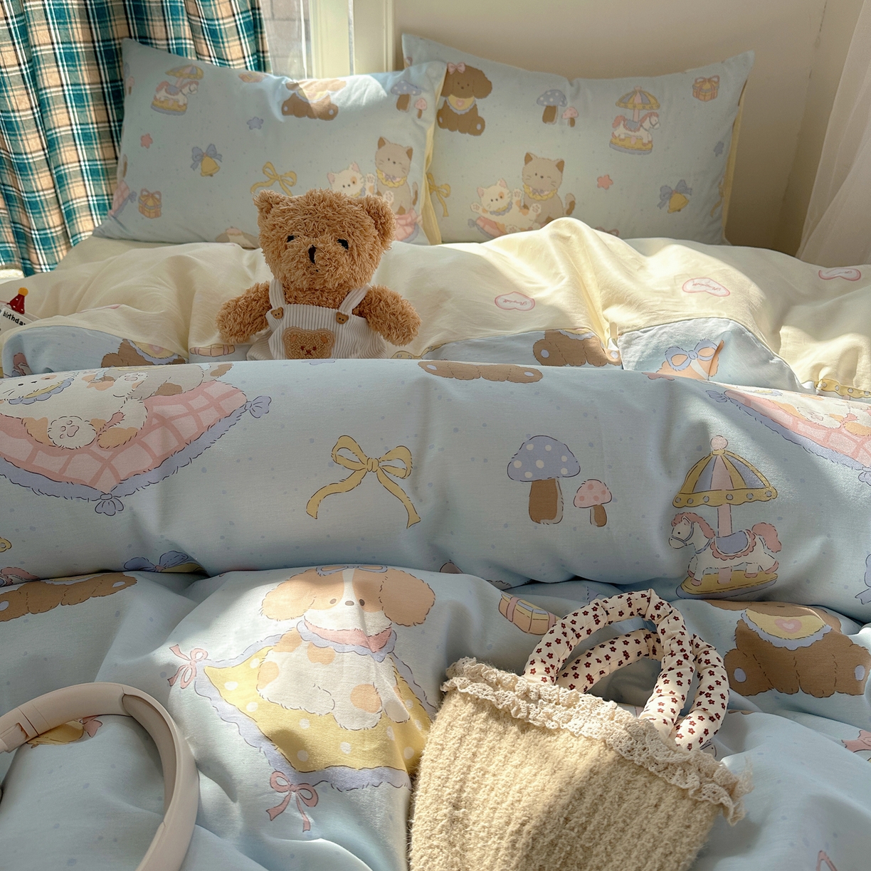 91家纺网 家纺一手货源 找家纺 （总）六巷胡同 2026新款INS减龄可爱风卡通40支13070全棉四件套（第三系列）