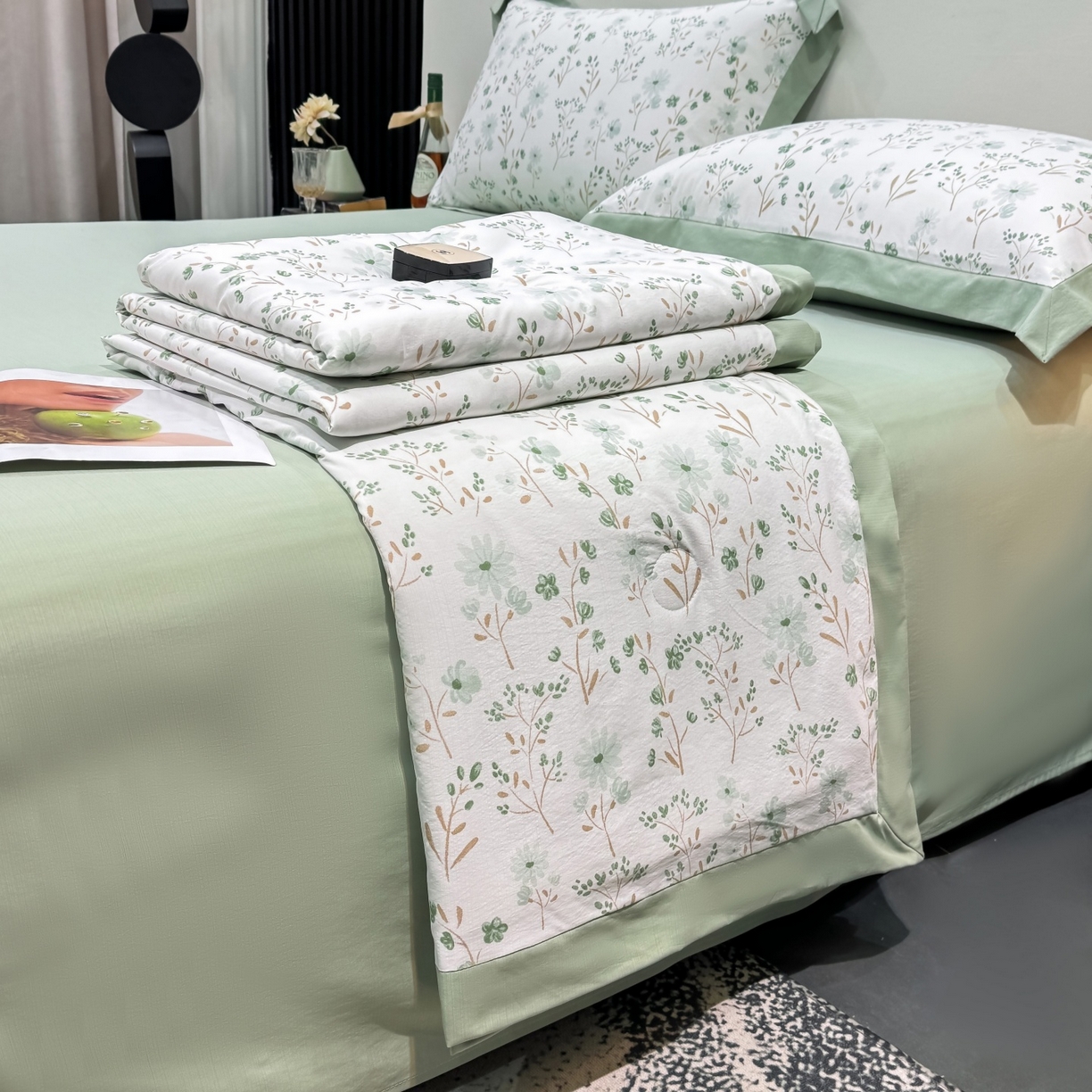 91家纺网 家纺一手货源 找家纺 归属 2026新款凉感天丝棉夏被夏凉被空调被夏被四件套系列 新芽儿