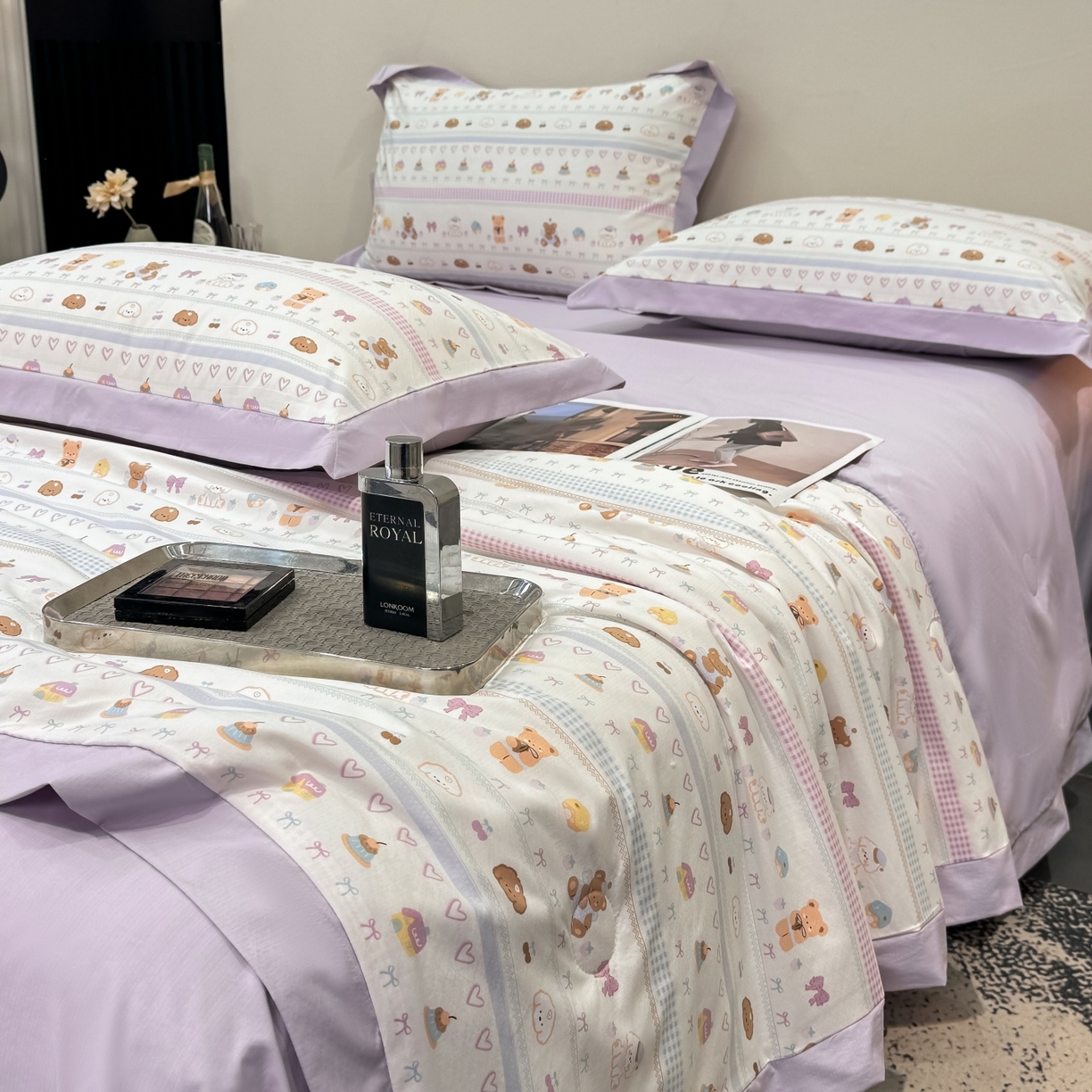 91家纺网 家纺一手货源 找家纺 归属 2026新款凉感天丝棉夏被夏凉被空调被夏被四件套系列 熊聚会