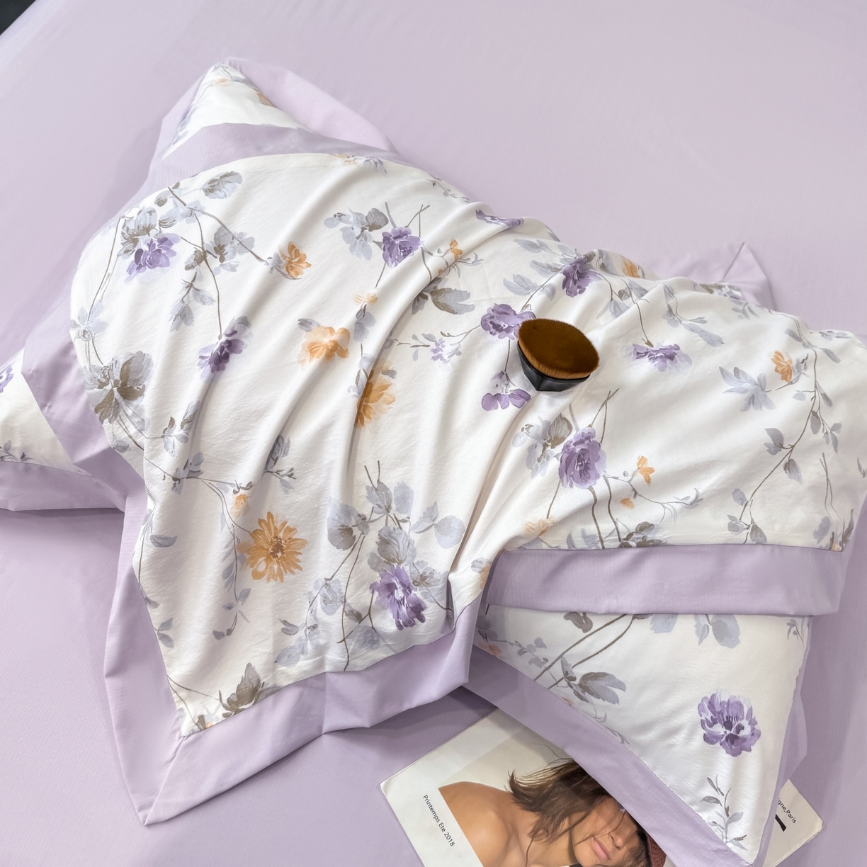 91家纺网 家纺一手货源 找家纺 归属 2026新款凉感天丝棉夏被夏凉被空调被夏被四件套系列 雅枝紫