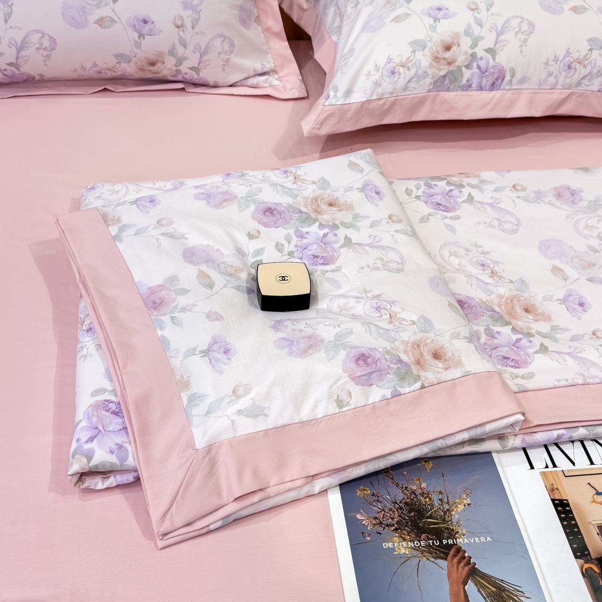 归属 2026新款凉感天丝棉夏被夏凉被空调被夏被四件套系列 伊莉莎（粉）