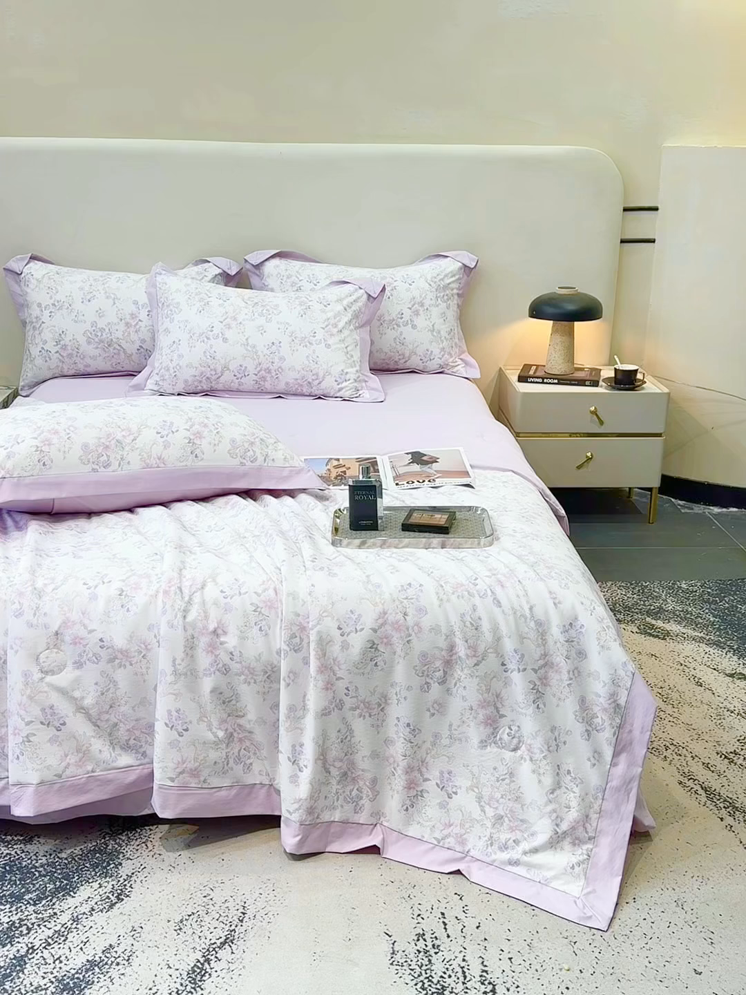 91家纺网 家纺一手货源 找家纺 归属 2026新款凉感天丝棉夏被夏凉被空调被夏被四件套系列 伊莉莎（粉）