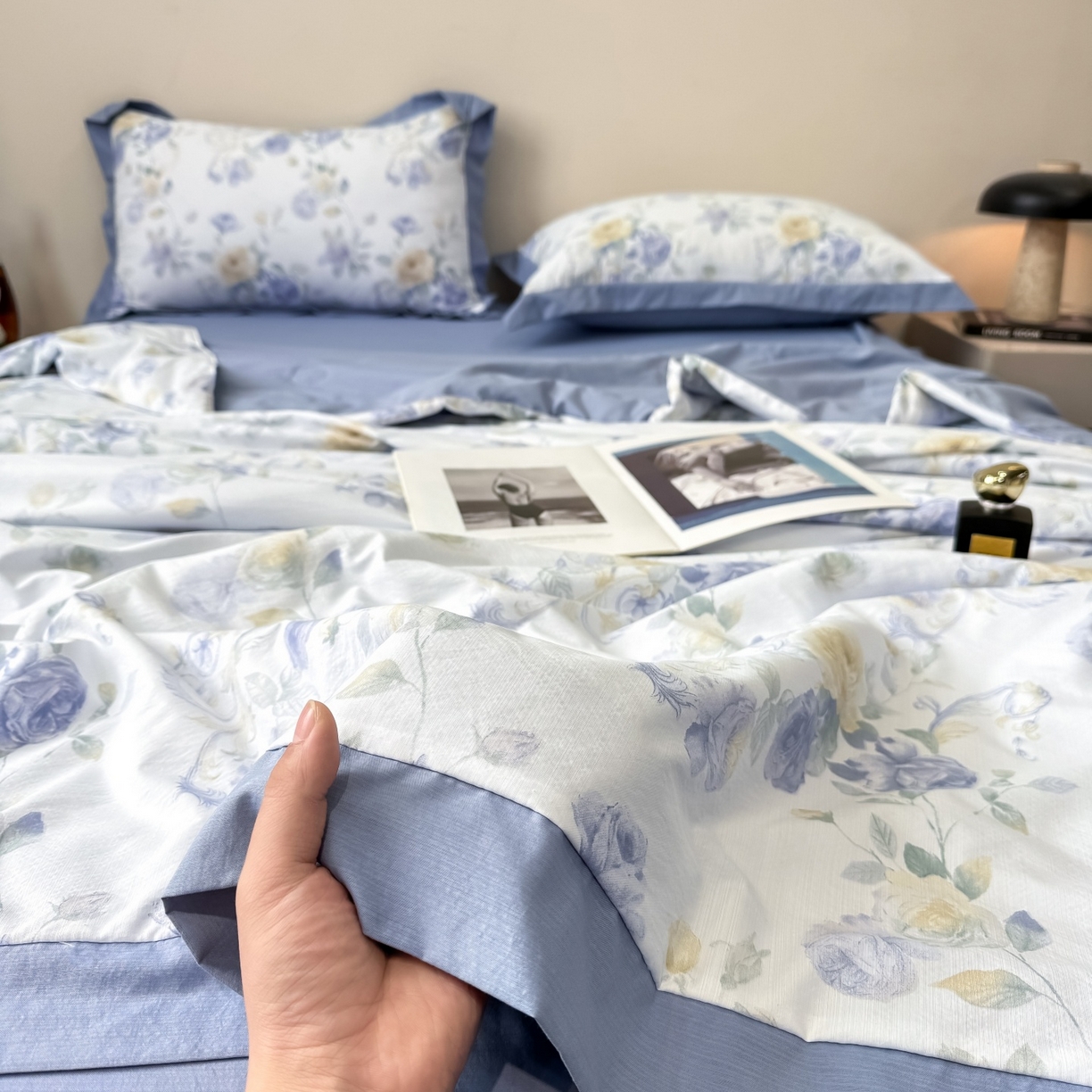 91家纺网 家纺一手货源 找家纺 归属 2026新款凉感天丝棉夏被夏凉被空调被夏被四件套系列 伊莉莎（绿）