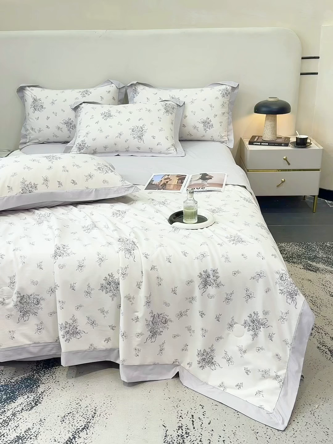 91家纺网 家纺一手货源 找家纺 归属 2026新款凉感天丝棉夏被夏凉被空调被夏被四件套系列 云涧灰