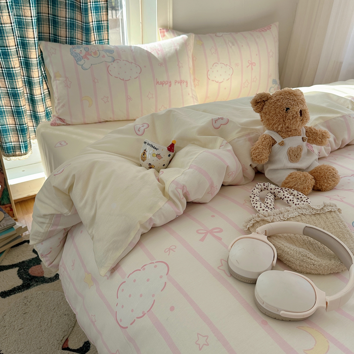 91家纺网 家纺一手货源 找家纺 六巷胡同 2026新款INS减龄可爱风卡通40支13070全棉四件套（第三系列） 梦幻星河马