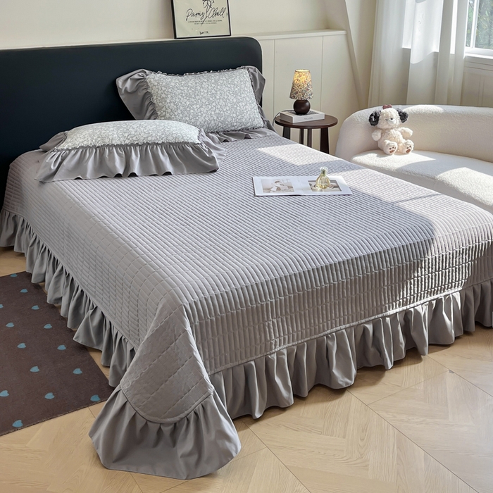 91家纺网 家纺一手货源 找家纺 尚美 2026新款法式复古大花边仿棉床盖四件套 梦境