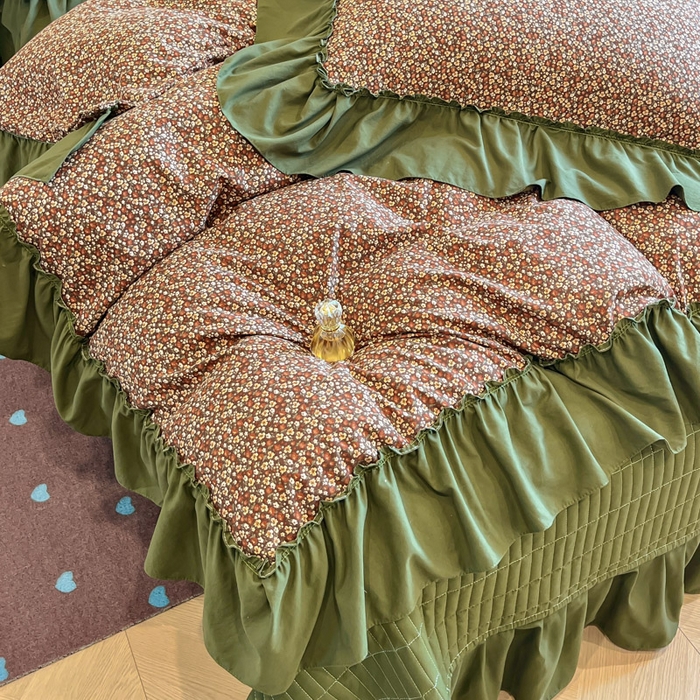 91家纺网 家纺一手货源 找家纺 尚美 2026新款法式复古大花边仿棉床盖四件套 明媚