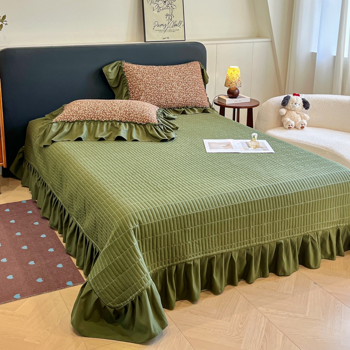 91家纺网 家纺一手货源 找家纺 尚美 2026新款法式复古大花边仿棉床盖四件套 明媚