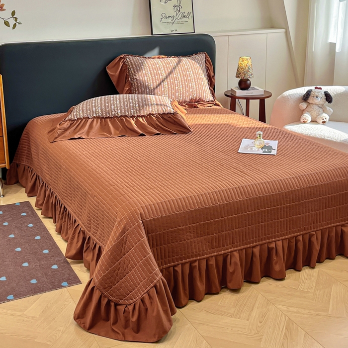 91家纺网 家纺一手货源 找家纺 尚美 2026新款法式复古大花边仿棉床盖四件套 田园牧歌