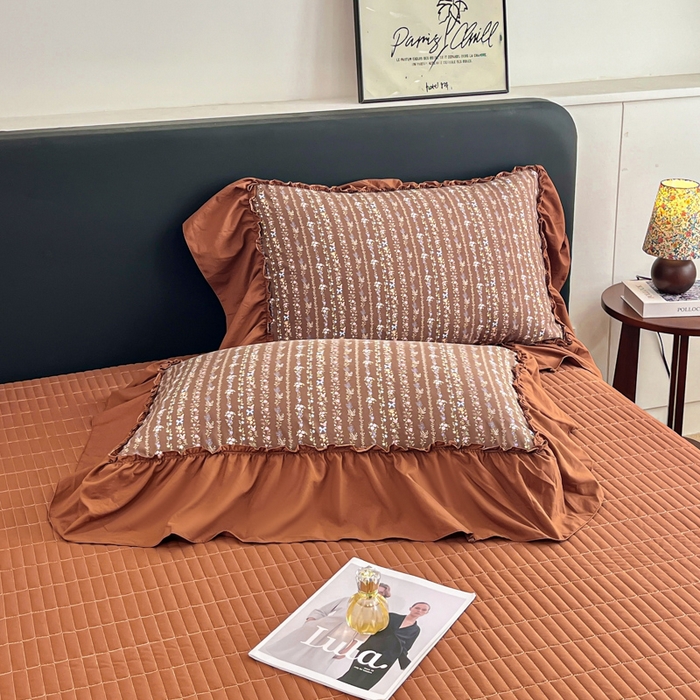 91家纺网 家纺一手货源 找家纺 尚美 2026新款法式复古大花边仿棉床盖四件套 田园牧歌