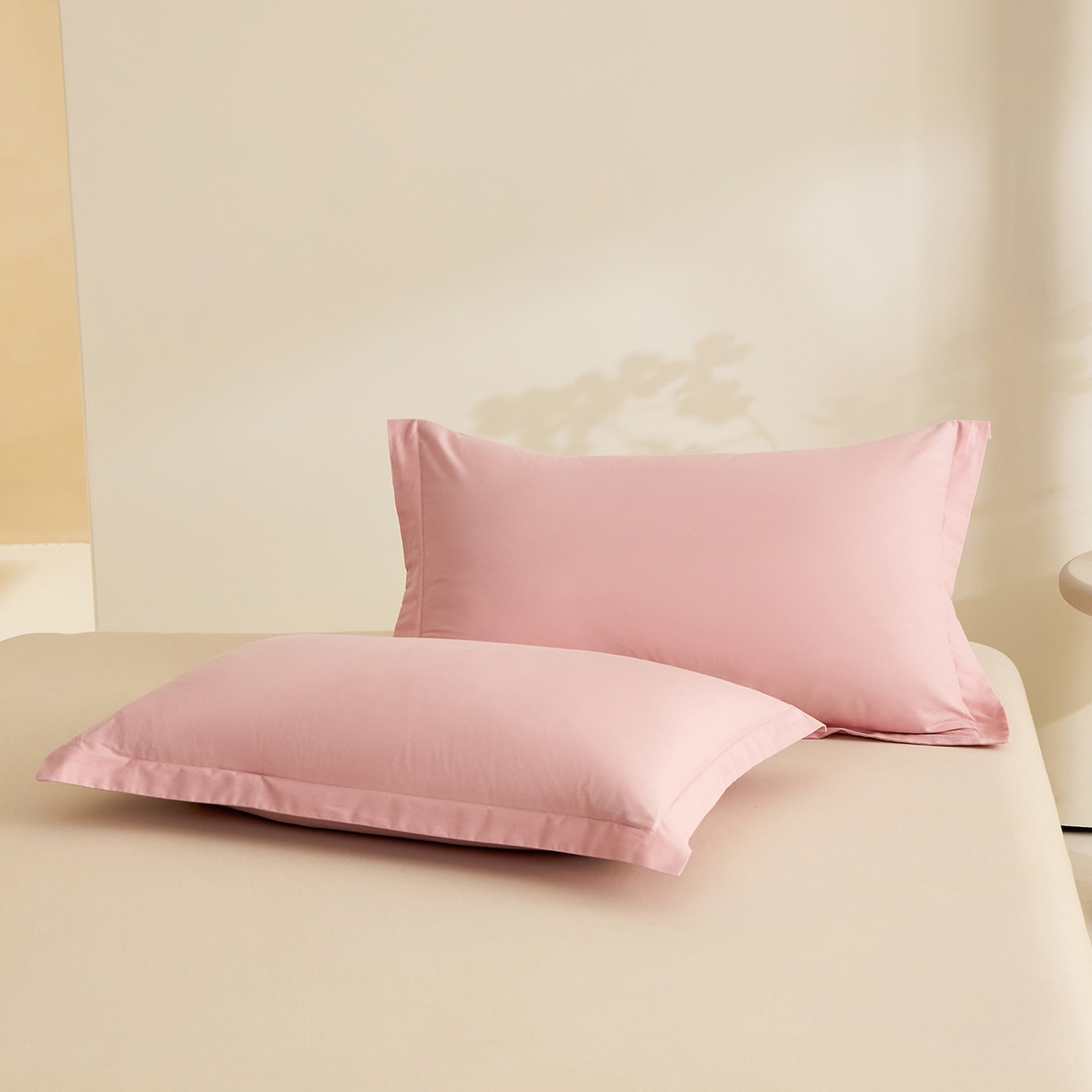 91家纺网 家纺一手货源 找家纺 元元家居（元元被业） 2026新款全棉纯棉13372套件及单品【纯色款】-单枕套枕套单件 果粉