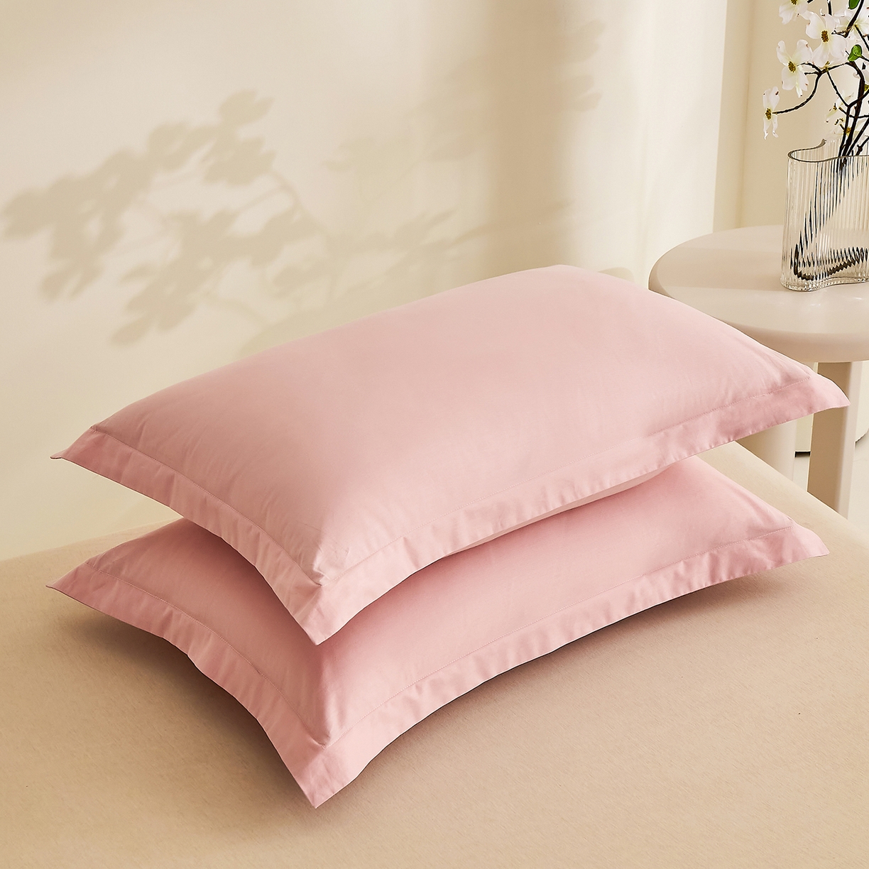 91家纺网 家纺一手货源 找家纺 （总）元元家居（元元被业） 2026新款全棉纯棉13372套件及单品【纯色款】-单枕套枕套单件