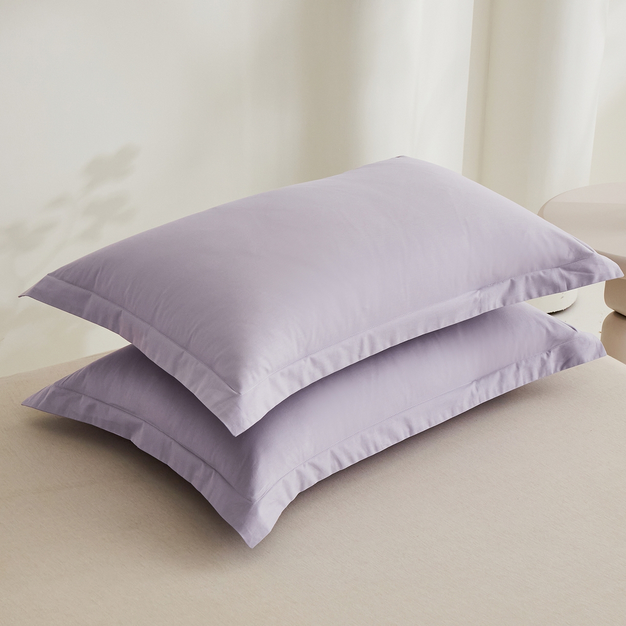 91家纺网 家纺一手货源 找家纺 元元家居（元元被业） 2026新款全棉纯棉13372套件及单品【纯色款】-单枕套枕套单件 罗兰紫