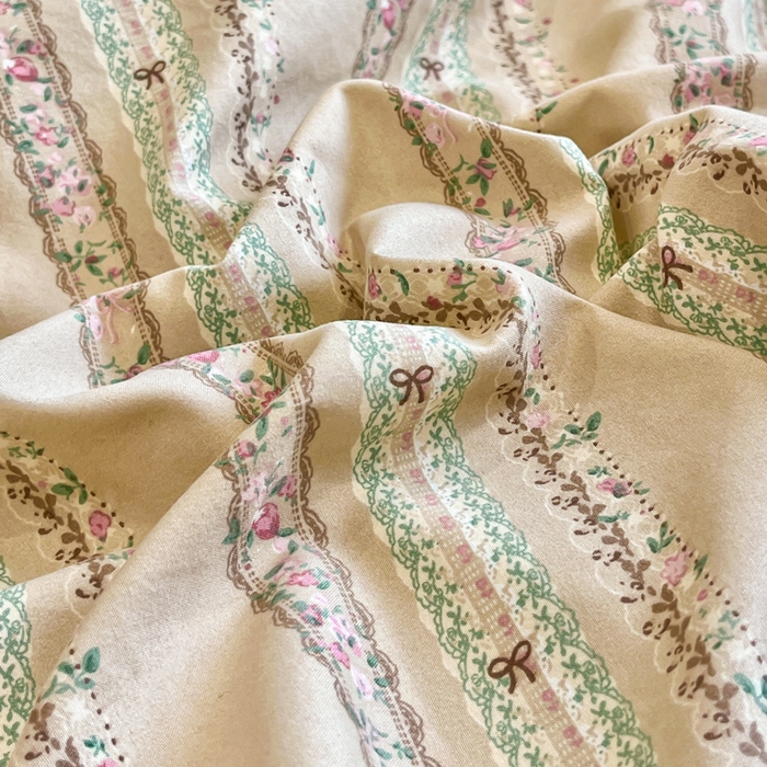 91家纺网 家纺一手货源 找家纺 尚美 2026新款法式复古大花边仿棉床盖四件套 幸福美满