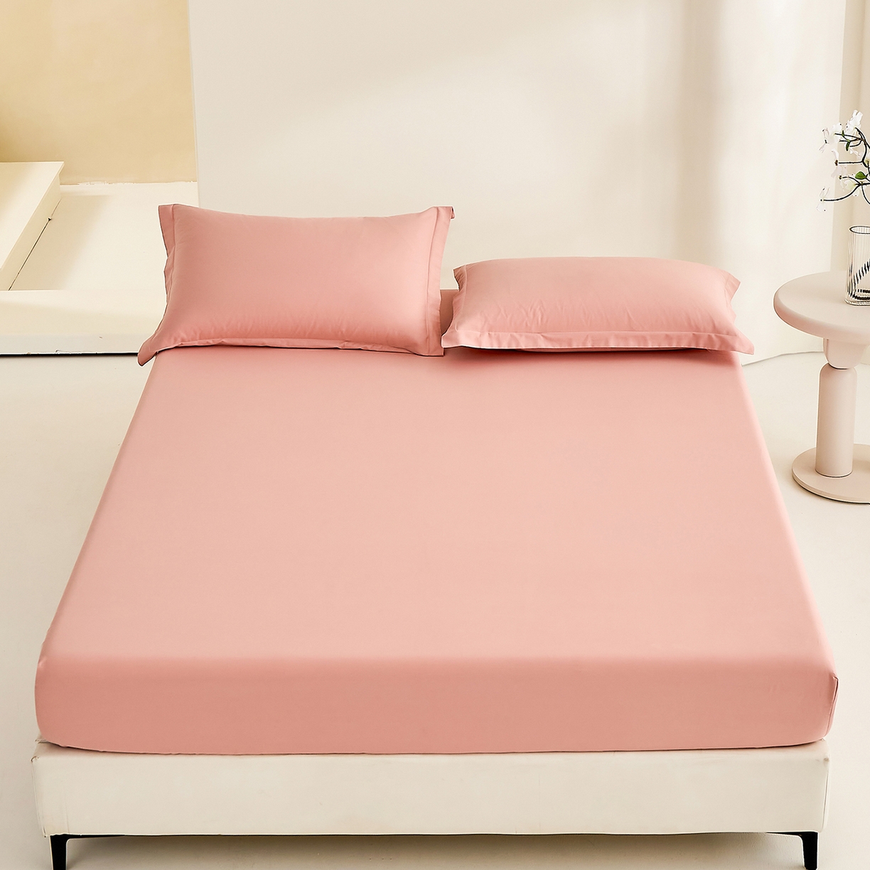 91家纺网 家纺一手货源 找家纺 （总）元元家居（元元被业） 2026新款全棉纯棉13372套件及单品【纯色款】-单床笠床笠单件