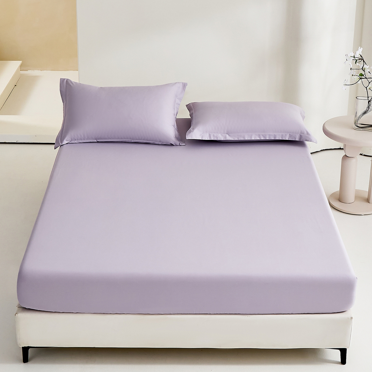 元元家居（元元被业） 2026新款全棉纯棉13372套件及单品【纯色款】-单床笠床笠单件 罗兰紫