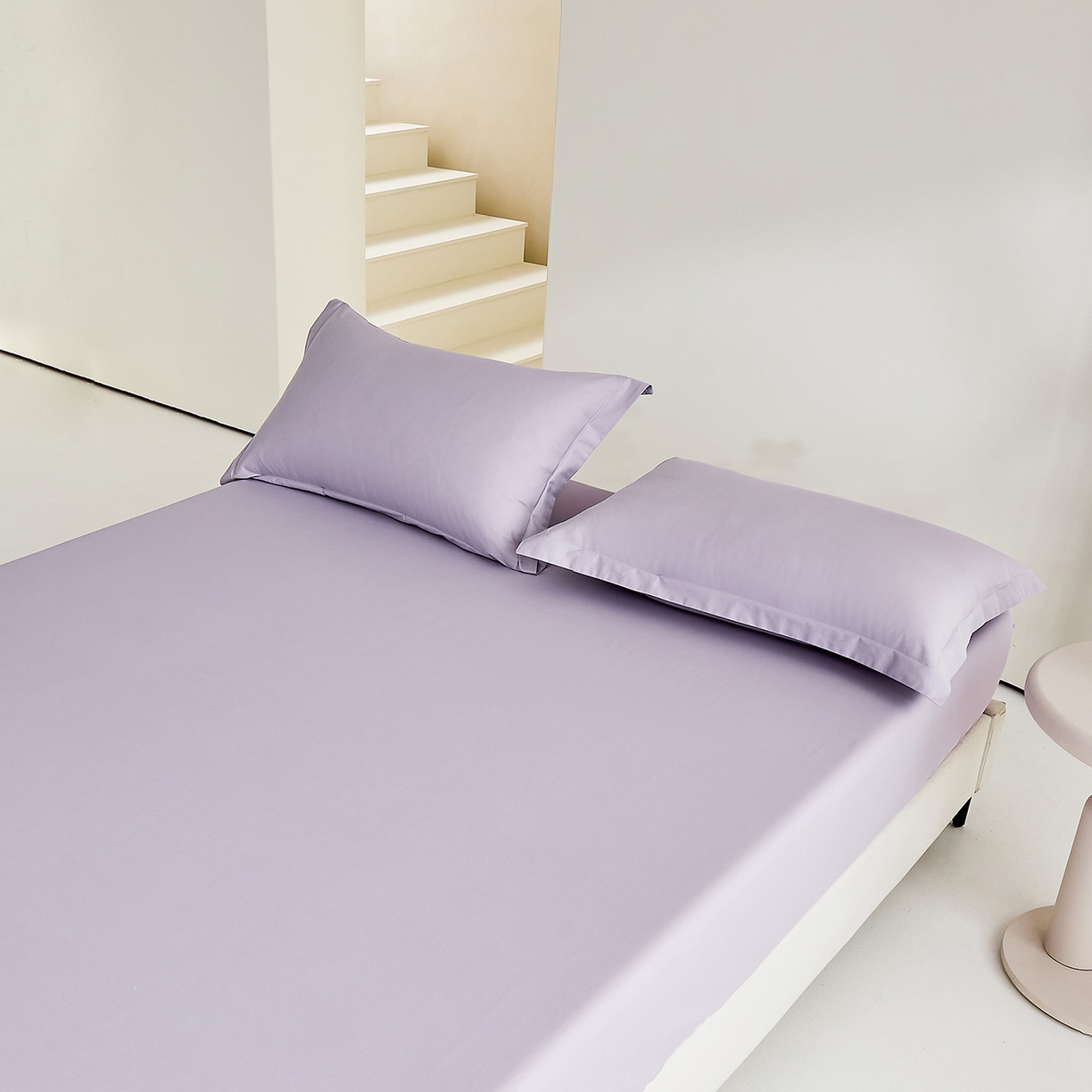 91家纺网 家纺一手货源 找家纺 元元家居（元元被业） 2026新款全棉纯棉13372套件及单品【纯色款】-单床笠床笠单件 罗兰紫