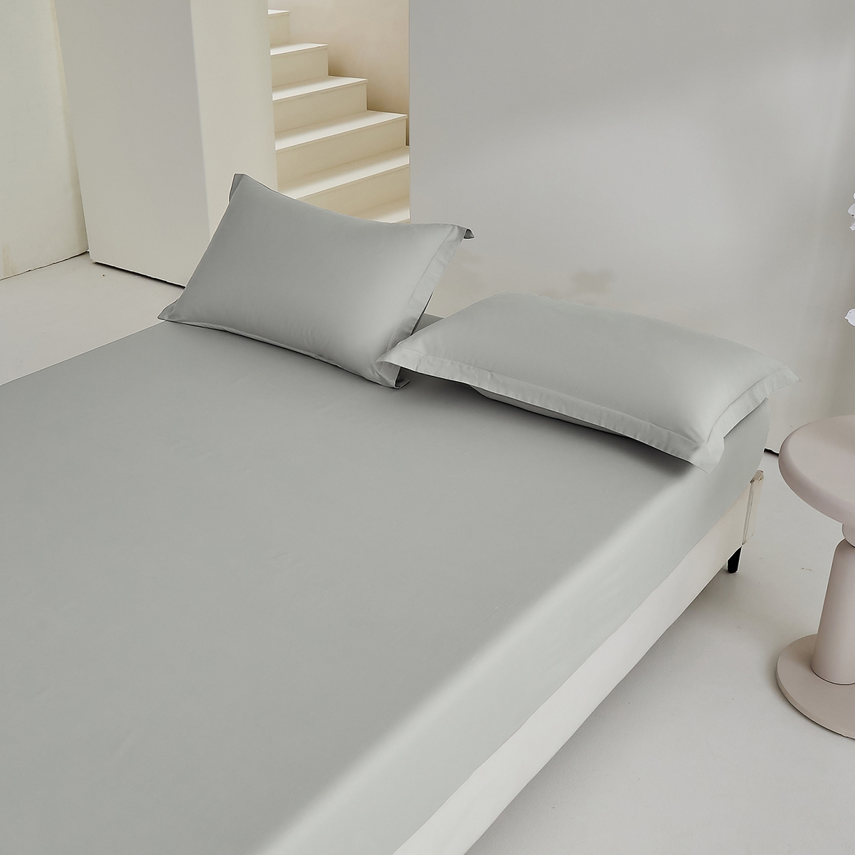 91家纺网 家纺一手货源 找家纺 元元家居（元元被业） 2026新款全棉纯棉13372套件及单品【纯色款】-单床笠床笠单件 雅灰