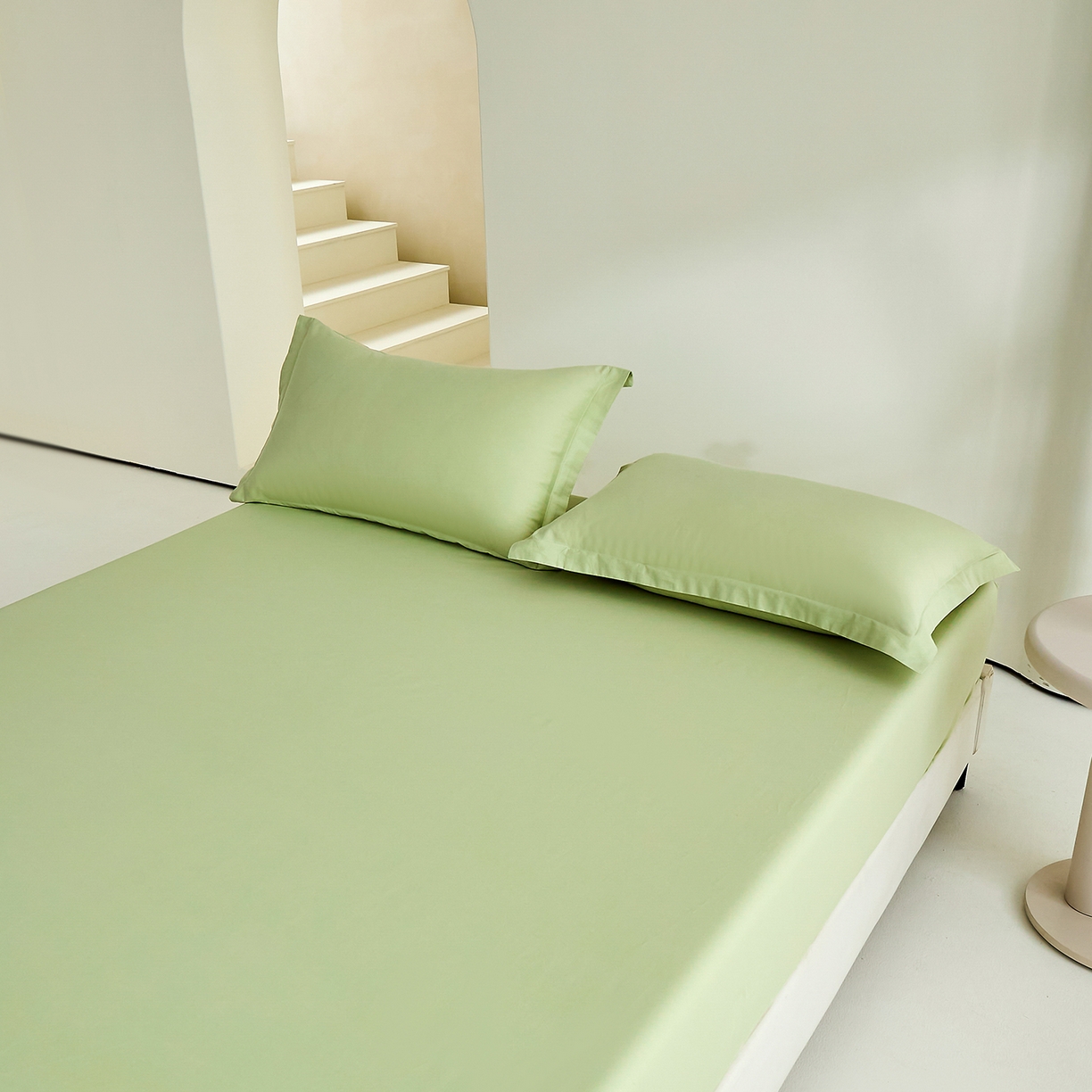 91家纺网 家纺一手货源 找家纺 元元家居（元元被业） 2026新款全棉纯棉13372套件及单品【纯色款】-单床笠床笠单件 麦田绿