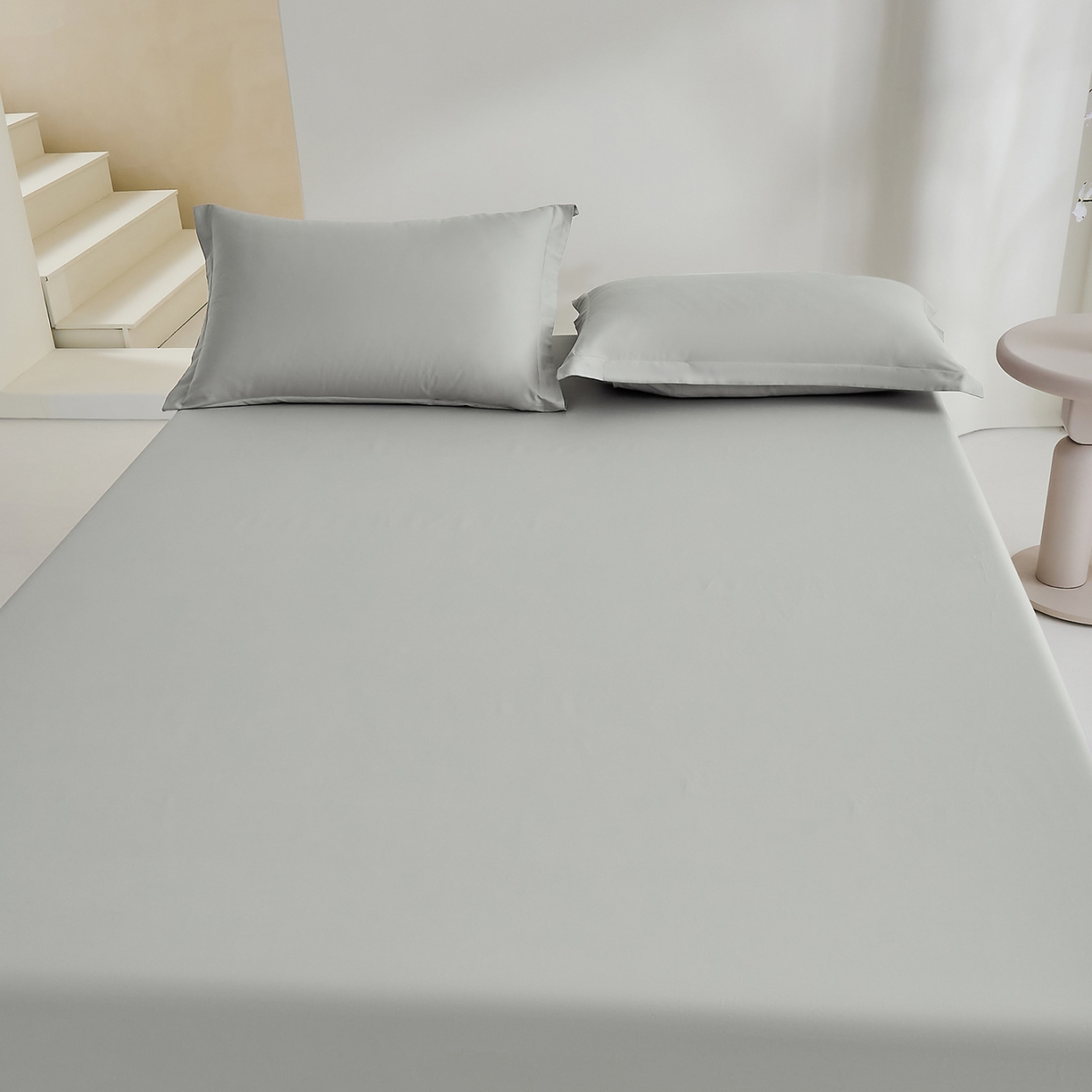 91家纺网 家纺一手货源 找家纺 元元家居（元元被业） 2026新款全棉纯棉13372套件及单品【纯色款】-单床笠床笠单件 雅灰