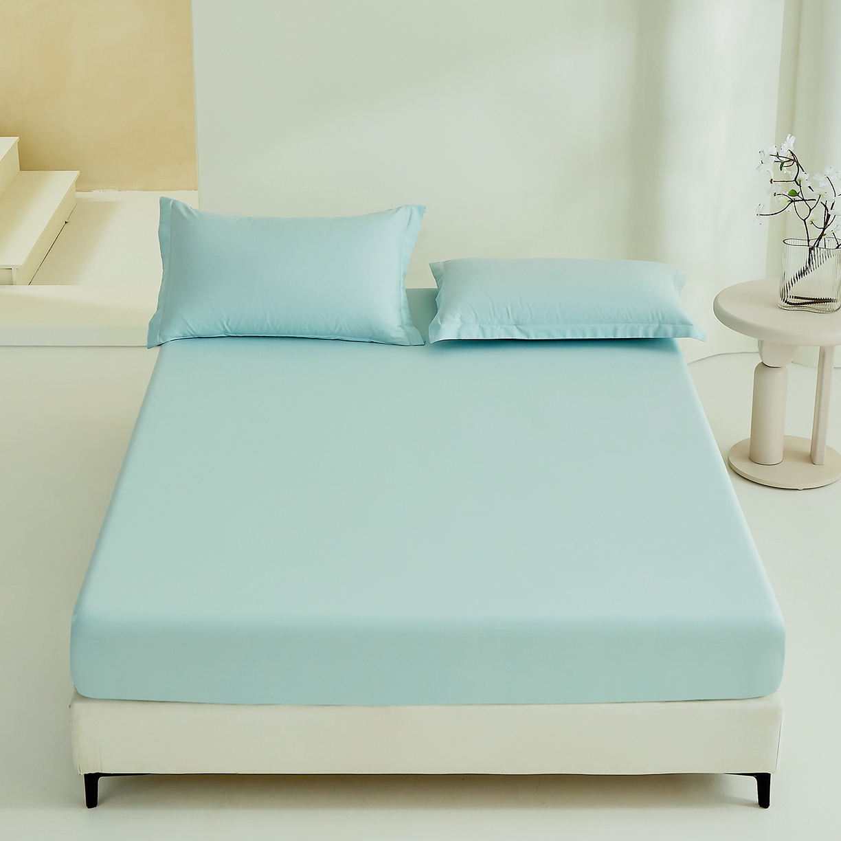 元元家居（元元被业） 2026新款全棉纯棉13372套件及单品【纯色款】-单床笠床笠单件 天梦蓝