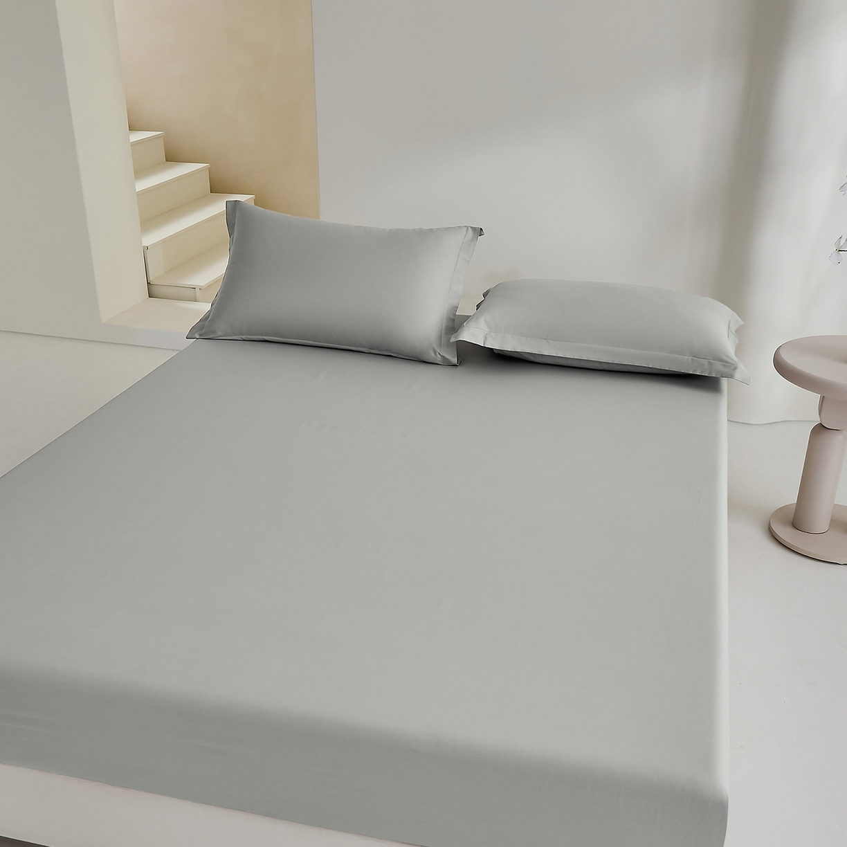 91家纺网 家纺一手货源 找家纺 元元家居（元元被业） 2026新款全棉纯棉13372套件及单品【纯色款】-单床笠床笠单件 雅灰