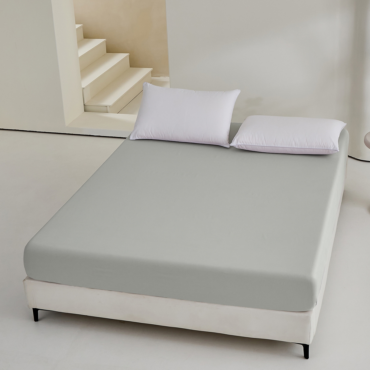 91家纺网 家纺一手货源 找家纺 元元家居（元元被业） 2026新款全棉纯棉13372套件及单品【纯色款】-单床笠床笠单件 雅灰