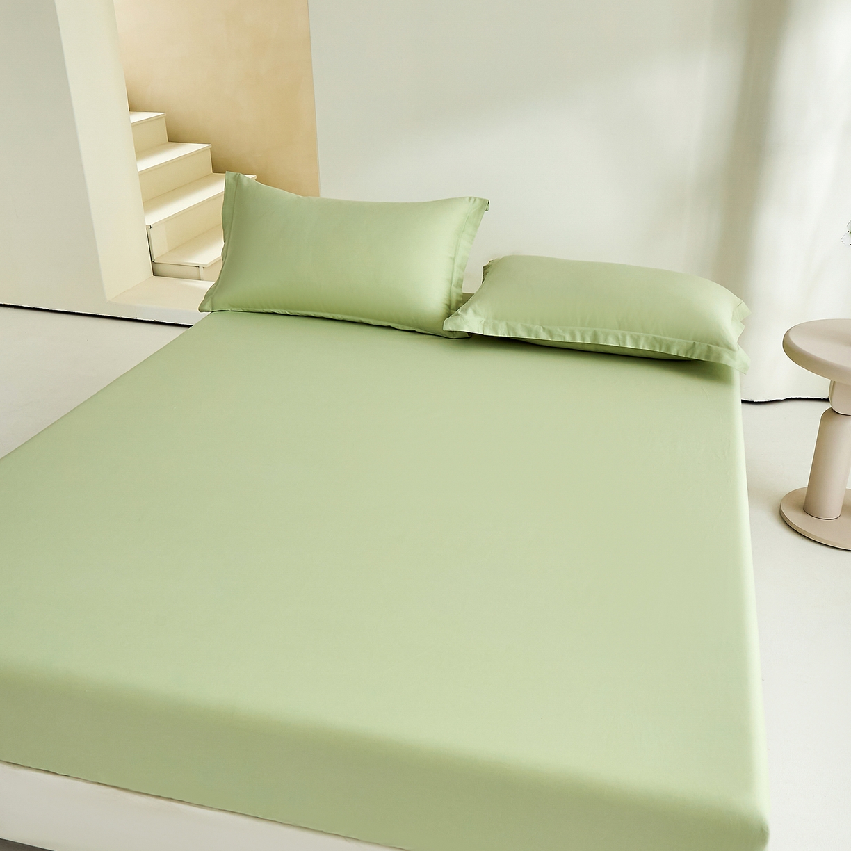 91家纺网 家纺一手货源 找家纺 元元家居（元元被业） 2026新款全棉纯棉13372套件及单品【纯色款】-单床笠床笠单件 麦田绿