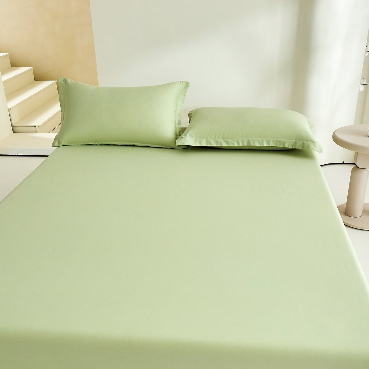 91家纺网 家纺一手货源 找家纺 元元家居（元元被业） 2026新款全棉纯棉13372套件及单品【纯色款】-单床笠床笠单件 麦田绿