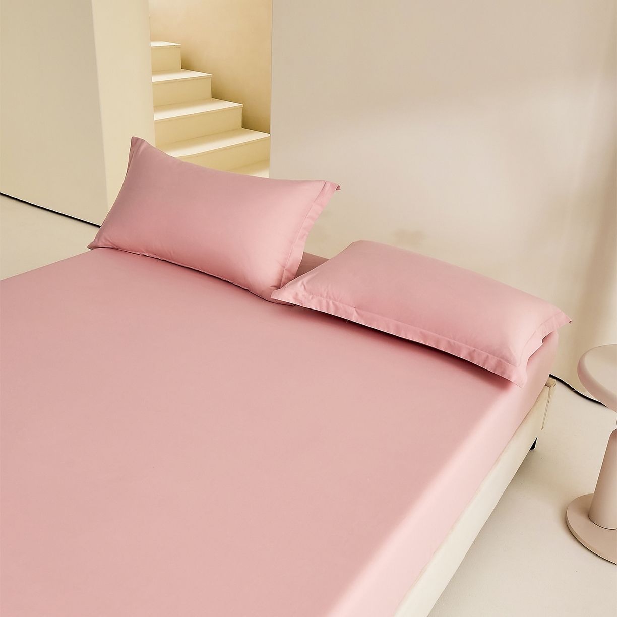 91家纺网 家纺一手货源 找家纺 元元家居（元元被业） 2026新款全棉纯棉13372套件及单品【纯色款】-单床笠床笠单件 果粉