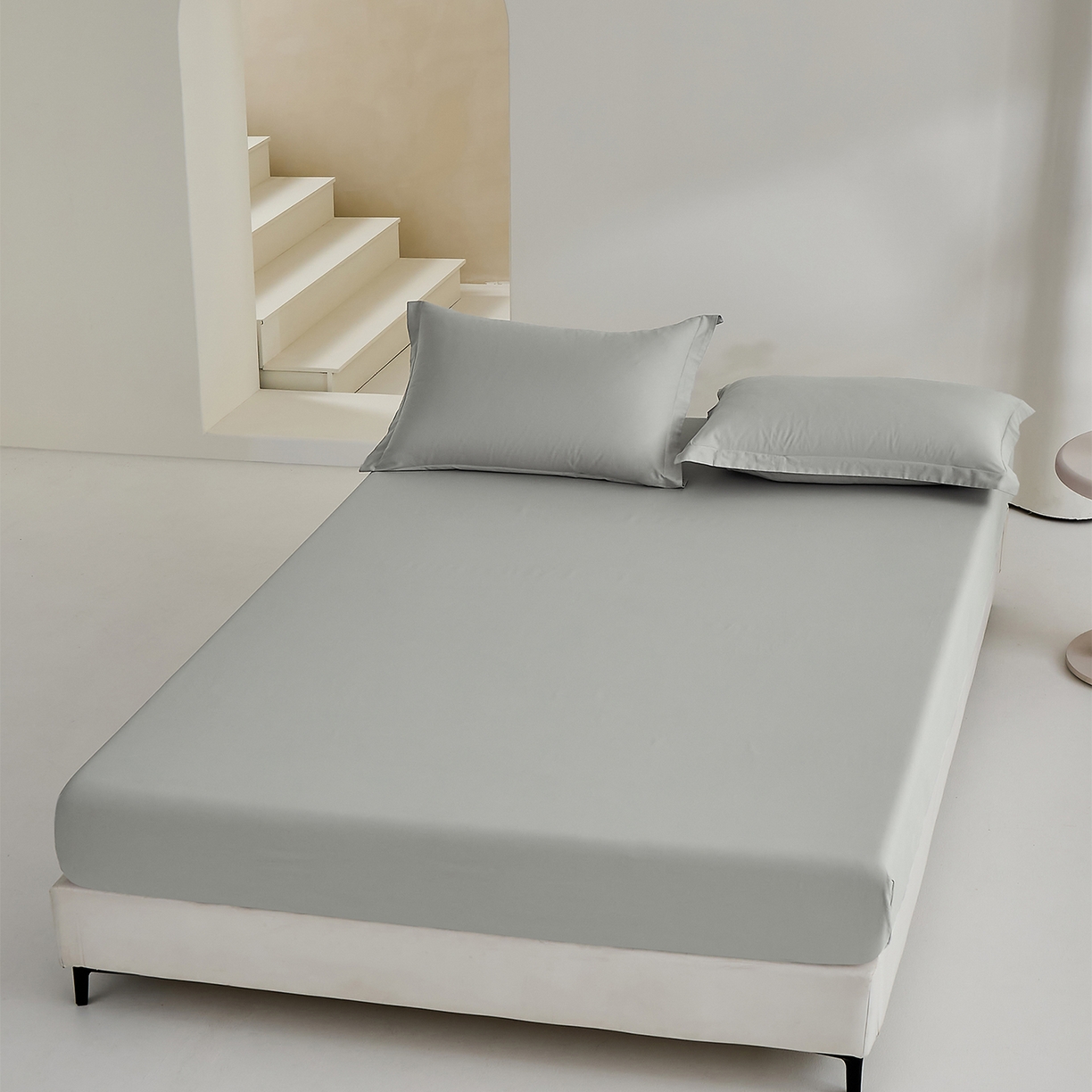 91家纺网 家纺一手货源 找家纺 元元家居（元元被业） 2026新款全棉纯棉13372套件及单品【纯色款】-单床笠床笠单件 雅灰