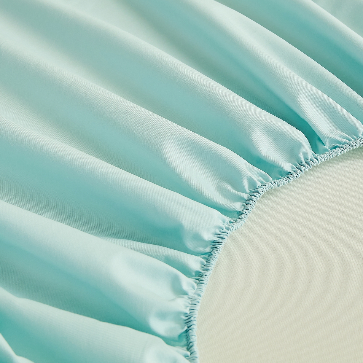 91家纺网 家纺一手货源 找家纺 元元家居（元元被业） 2026新款全棉纯棉13372套件及单品【纯色款】-单床笠床笠单件 天梦蓝