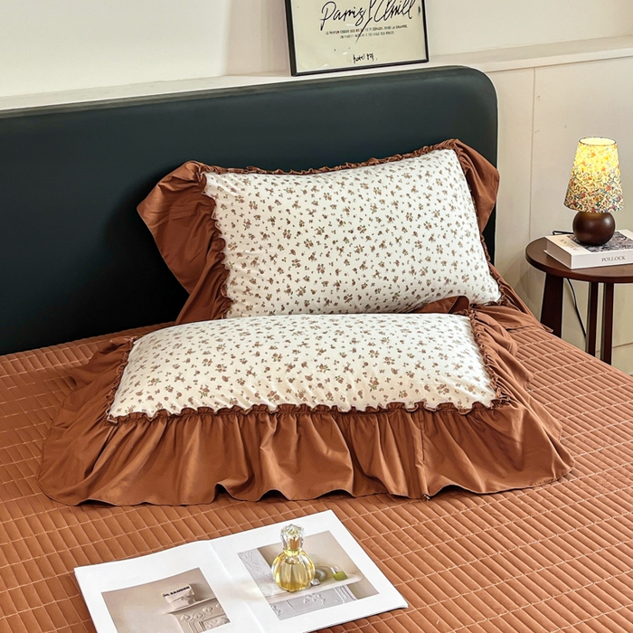 91家纺网 家纺一手货源 找家纺 尚美 2026新款法式复古大花边仿棉床盖四件套 幸运花